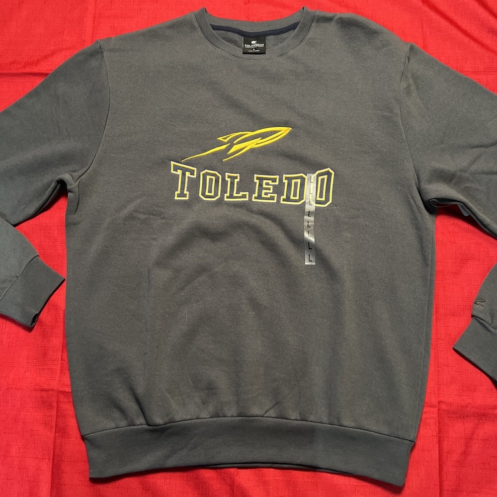 University of Toledo College Crewneck Pullover Sweatshirt Gray Size Large
